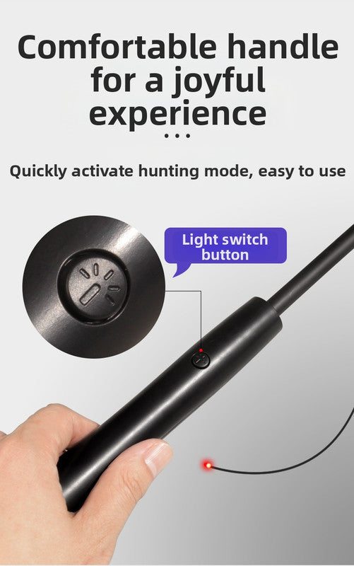 Interactive LED telescopic pole cat teaser stick