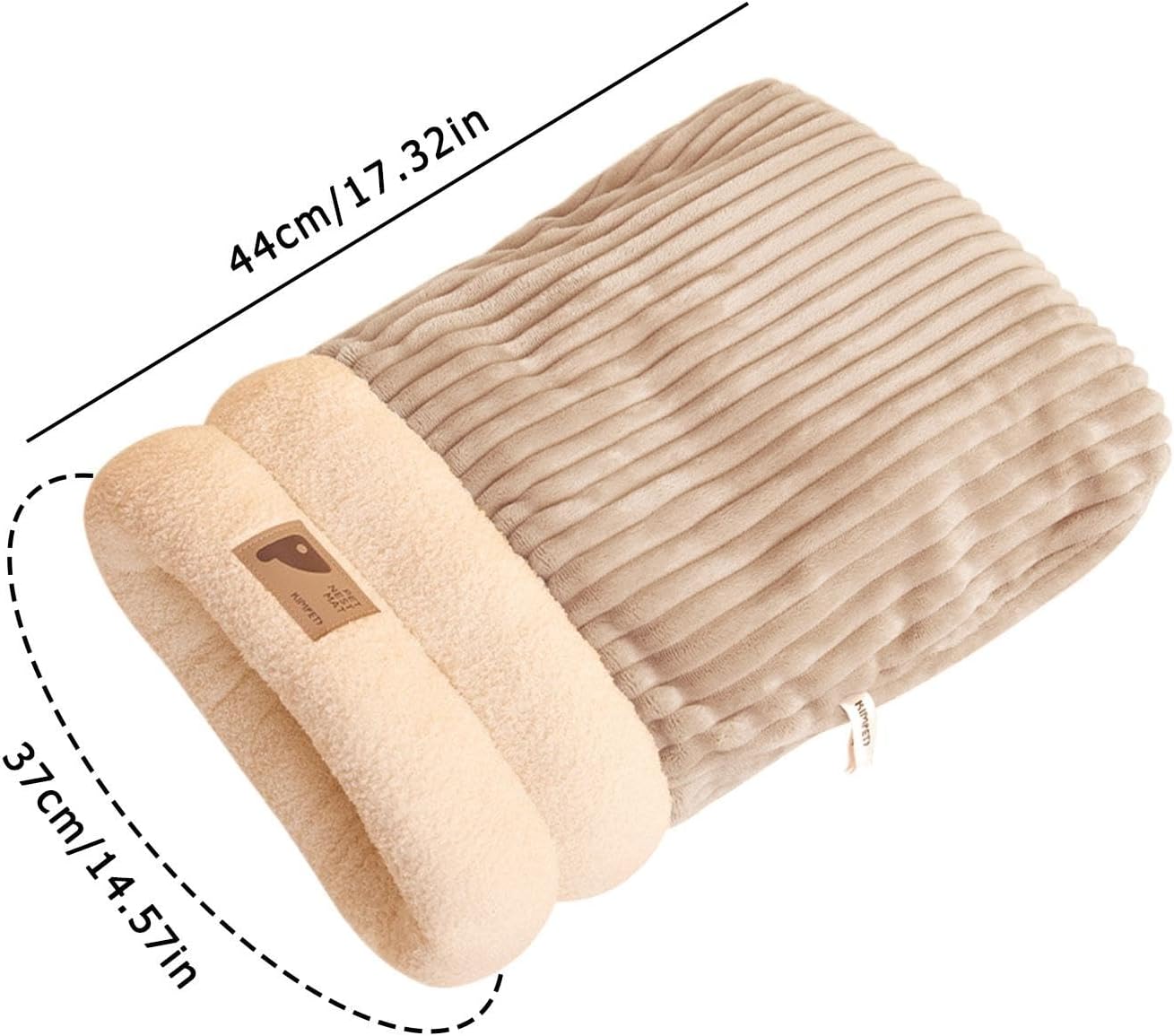 Cozy Cat Sleeping Bag Warm Washable Pet Bed Gray Size L 34x20x20cm