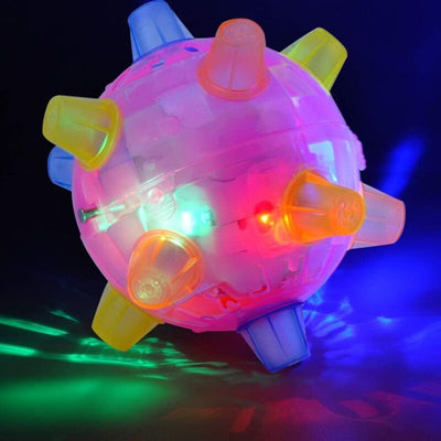 LED Dog Jumping Ball, Jump Activated, Rubber Light Up Ball, Non-Toxic Flashing Jumping Balls, Non-Toxic Pet Flash DAnce