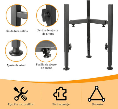 Dog Food Bowl Stand - Metal Elevated Dog Food Dispenser - Adjustable Dog Food Bowl Stand - Suitable for Large, Medium, and Small Dogs - Black (food bowl not included)