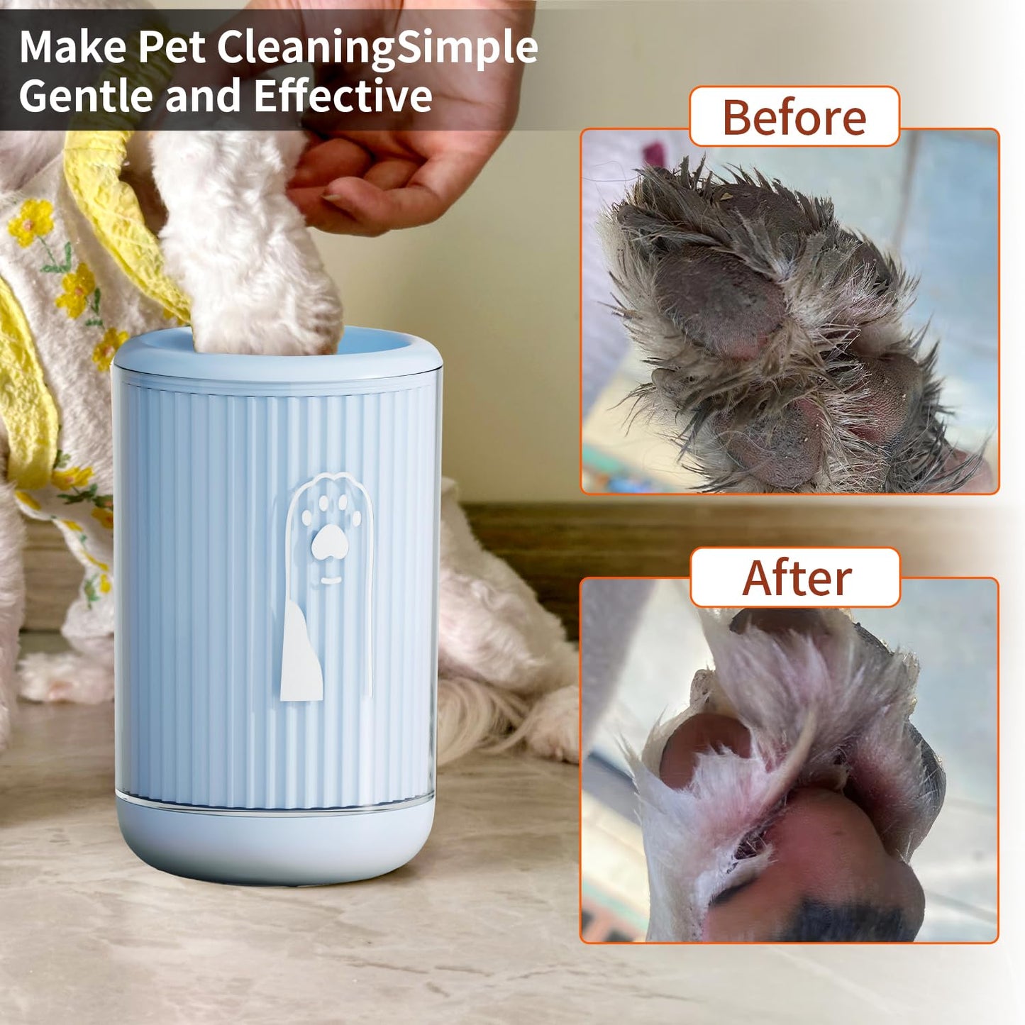 Dog Paw Cleaner - Paw Cleaner - Dog Paw Cleaner - Dog Accessories - Foot Cleaner - Coat Care - Dog Brush - Against Muddy Paws - Animal Supplies - Dog Wash - Portable - Soft Silicone - Blue - 1 Piece