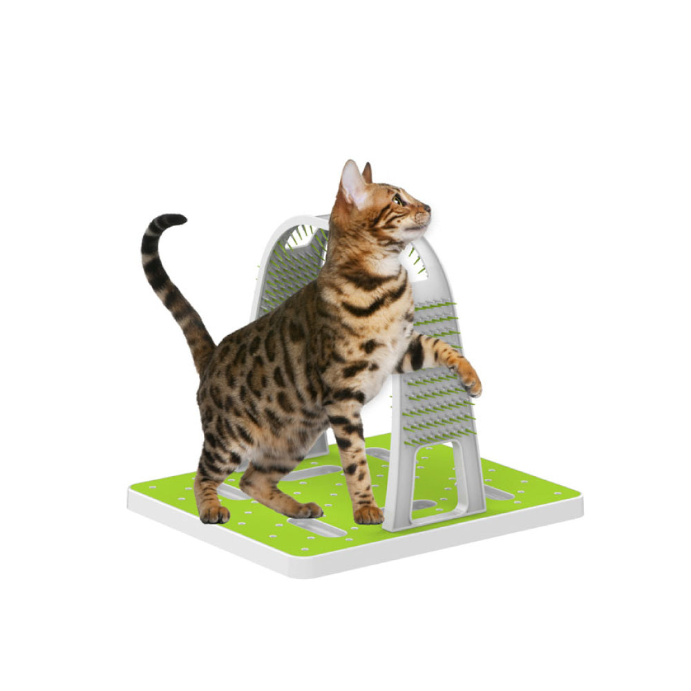 Cat Grooming Arch - Intercative Self Groom Brush + Scratcher Play - All For Paws - Image 3.0