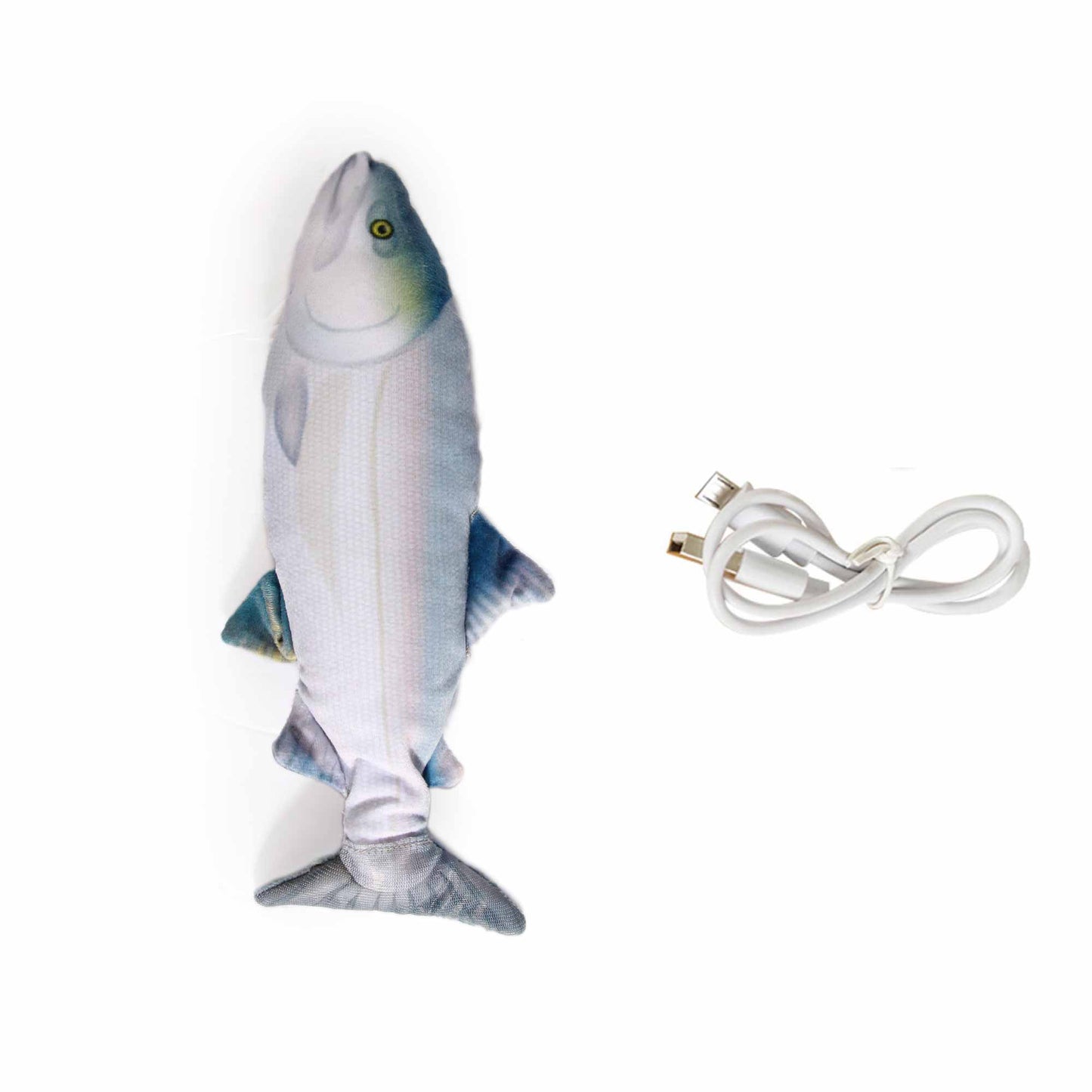 Jittering Sardine Cat Toy Flopping Dancing Fish + Catnip Silvervine Electric USB - Image 4.0