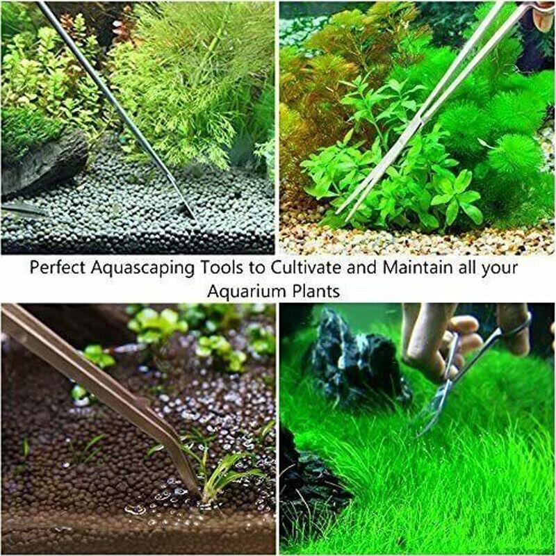 Stainless Steel Aquarium Tool Set Tweezers Scissors Spatula Kit 4 5 6PCS - 4PCS Tool + Bag