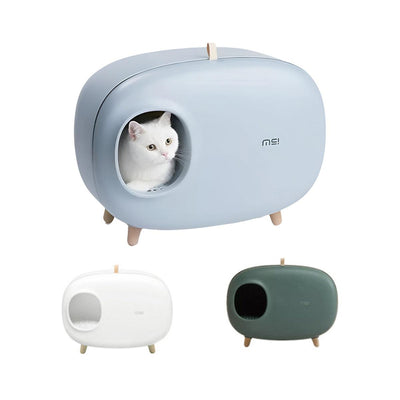 Semi-Enclosed Cat Litter Box with Drawer – Large Modern Cat Toilet | Pawstock Australia