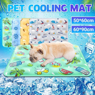 Cooling Ice Mat for Pets Summer Dog and Cat Cooling Pad Comfortable Pet Bed - Grey2 - 60x90cm