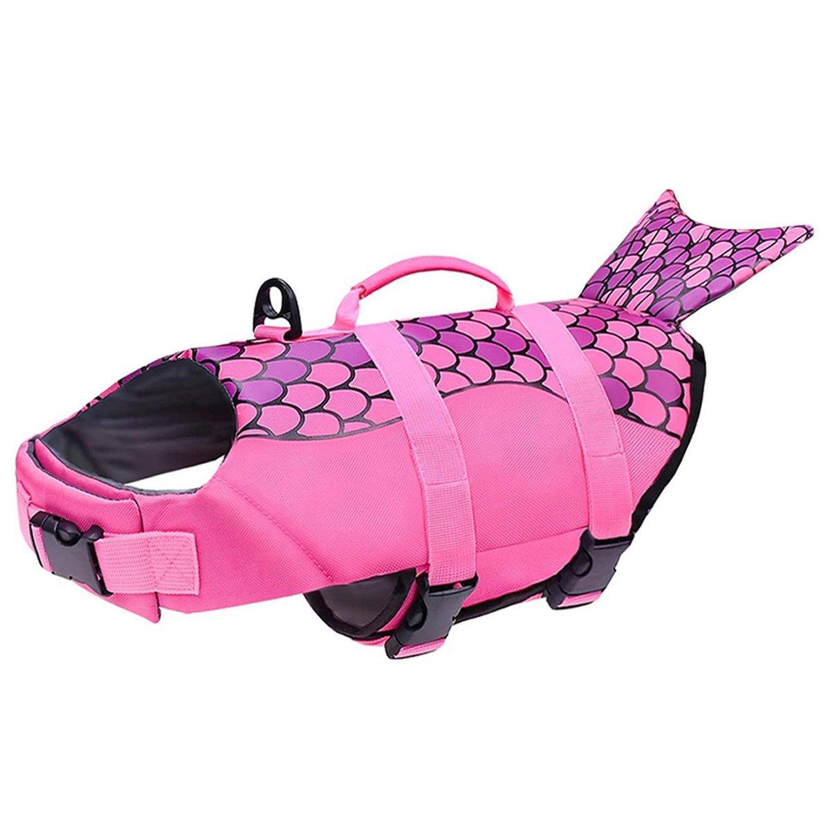 Pet Life Jacket Dog Swim Vest Outdoor Water Gear for Summer Swimming Activities - Pink M