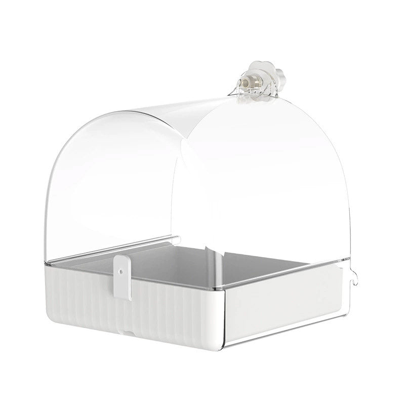 3in1 Parrot Bath Basin Bird Bathtub Cage or Accessory Pet Bird Feeder Water Bowl - Overdress