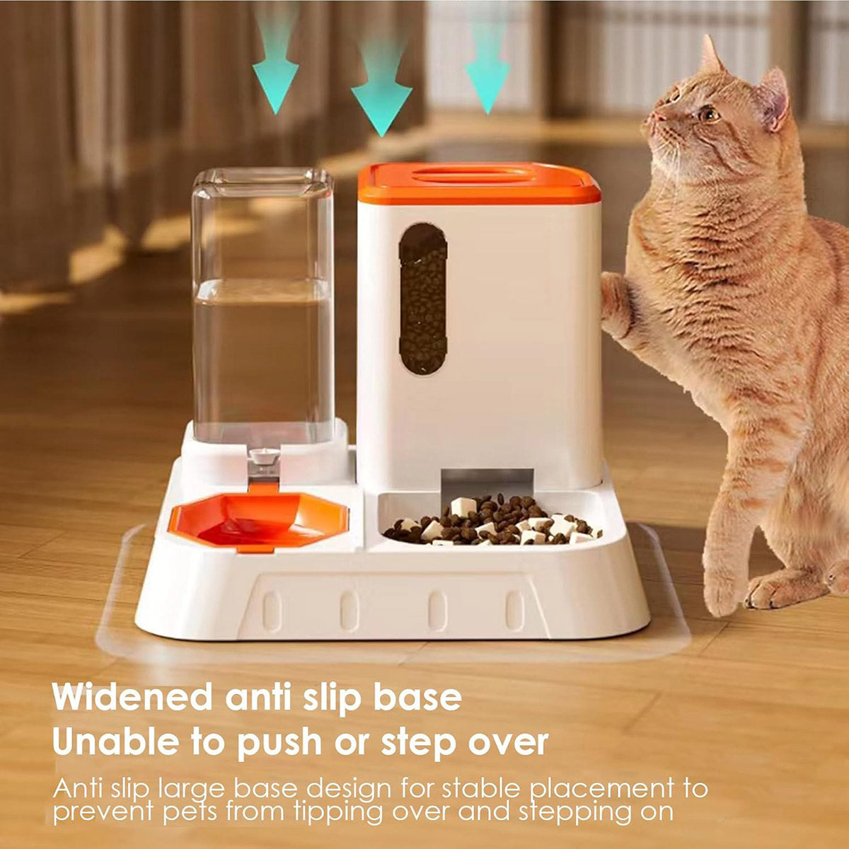 Pet Water Dispenser Automatic Feeder Bowl Cat Dog Drinking Fountain Food Feeding - Blue
