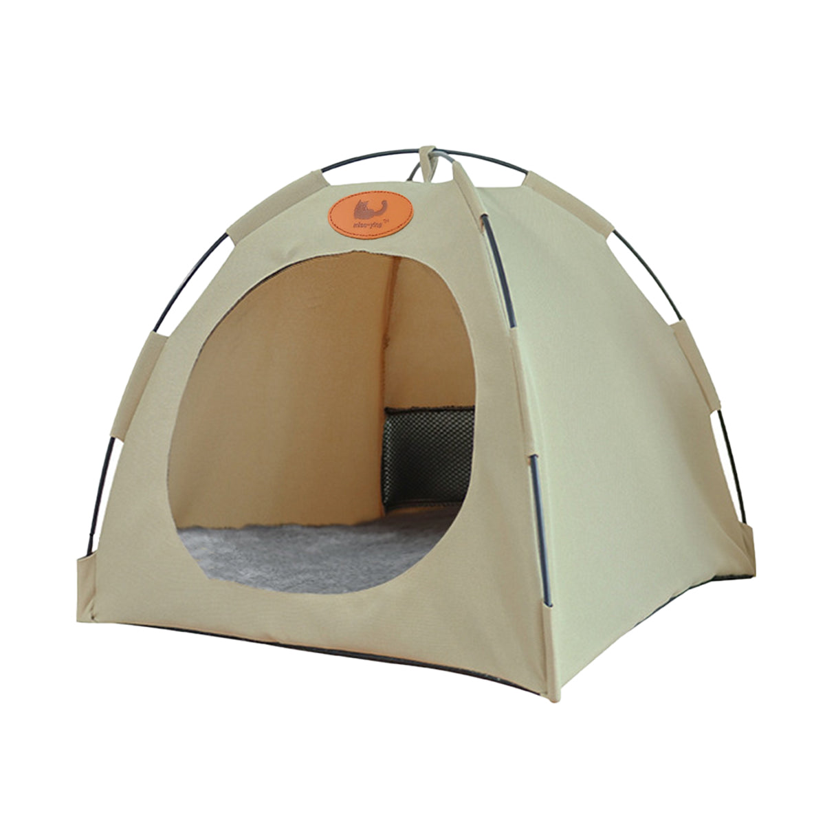 Folding Camping Pet Tent for Cats Puppy Bed Indoor Cat Nest Dog Cave Style House - Beige
