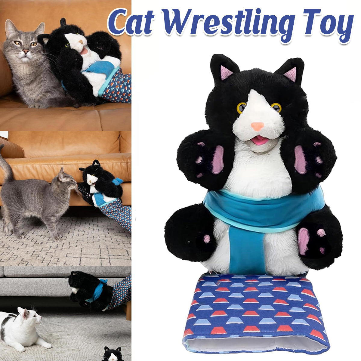 Wrestler Cat Interactive Hand Puppet Kitten Toy Pet Play Plush Puppet For Cats - View 1