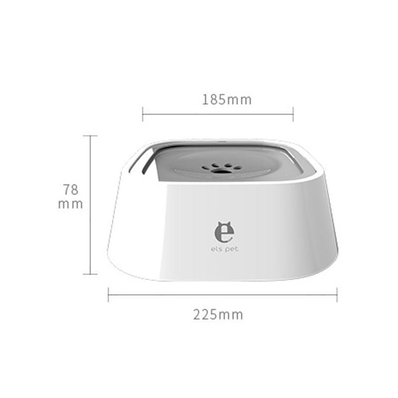 1.5L Pet Water Bowl No-Spill Design Slow Drinking Feeder with Non-Slip Base - White