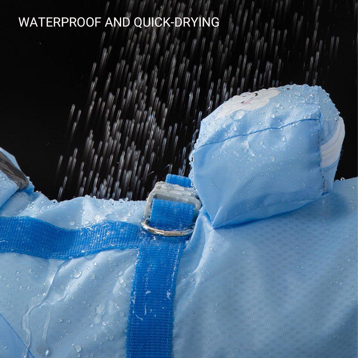Waterproof Dog Raincoat with Feet Full Coverage Pet Rainy Clothes for Small Dogs - Blue - M