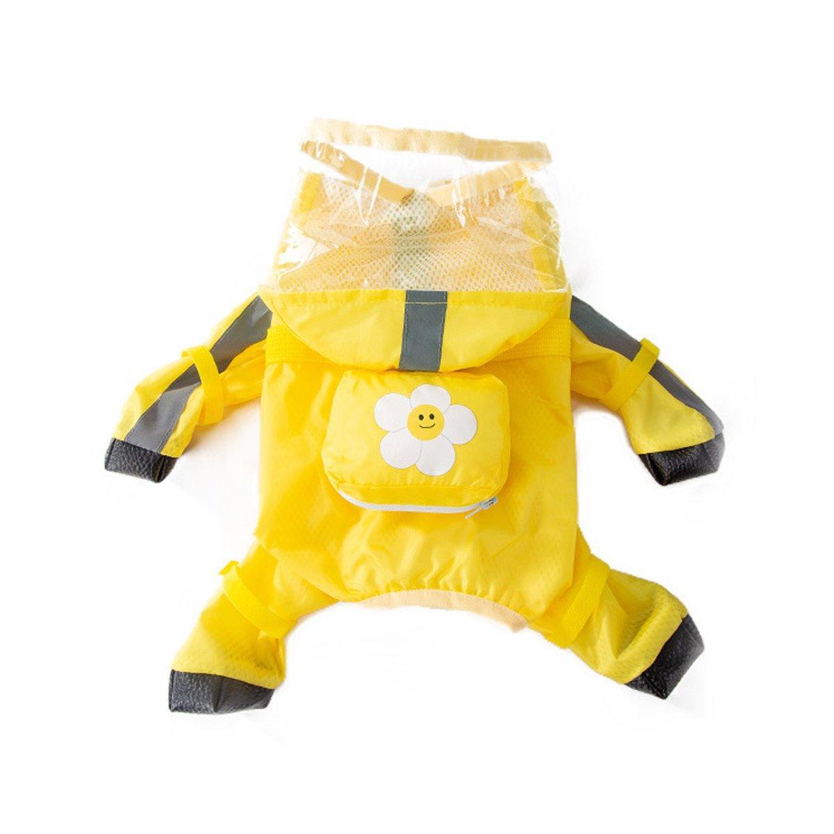 Waterproof Dog Raincoat with Feet Full Coverage Pet Rainy Clothes for Small Dogs - Blue - XXL