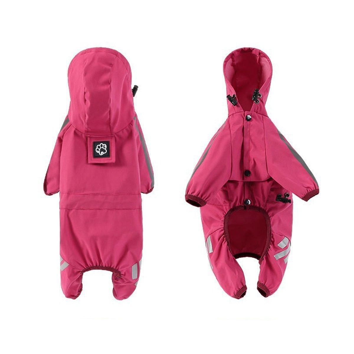 Waterproof Four Corner Pet Raincoats In Large Medium And Small Sizes Are Suitable For Dogs - Pink - XXL