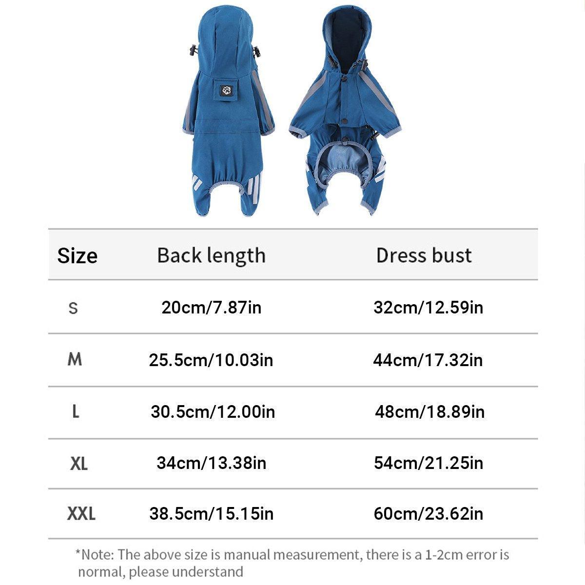 Waterproof Four Corner Pet Raincoats In Large Medium And Small Sizes Are Suitable For Dogs - Orange - XXL