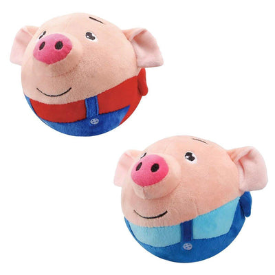 Interactive Jumping Pig Toy for Pets Dogs Cats Fun Animal Bouncing Play Toy - Red