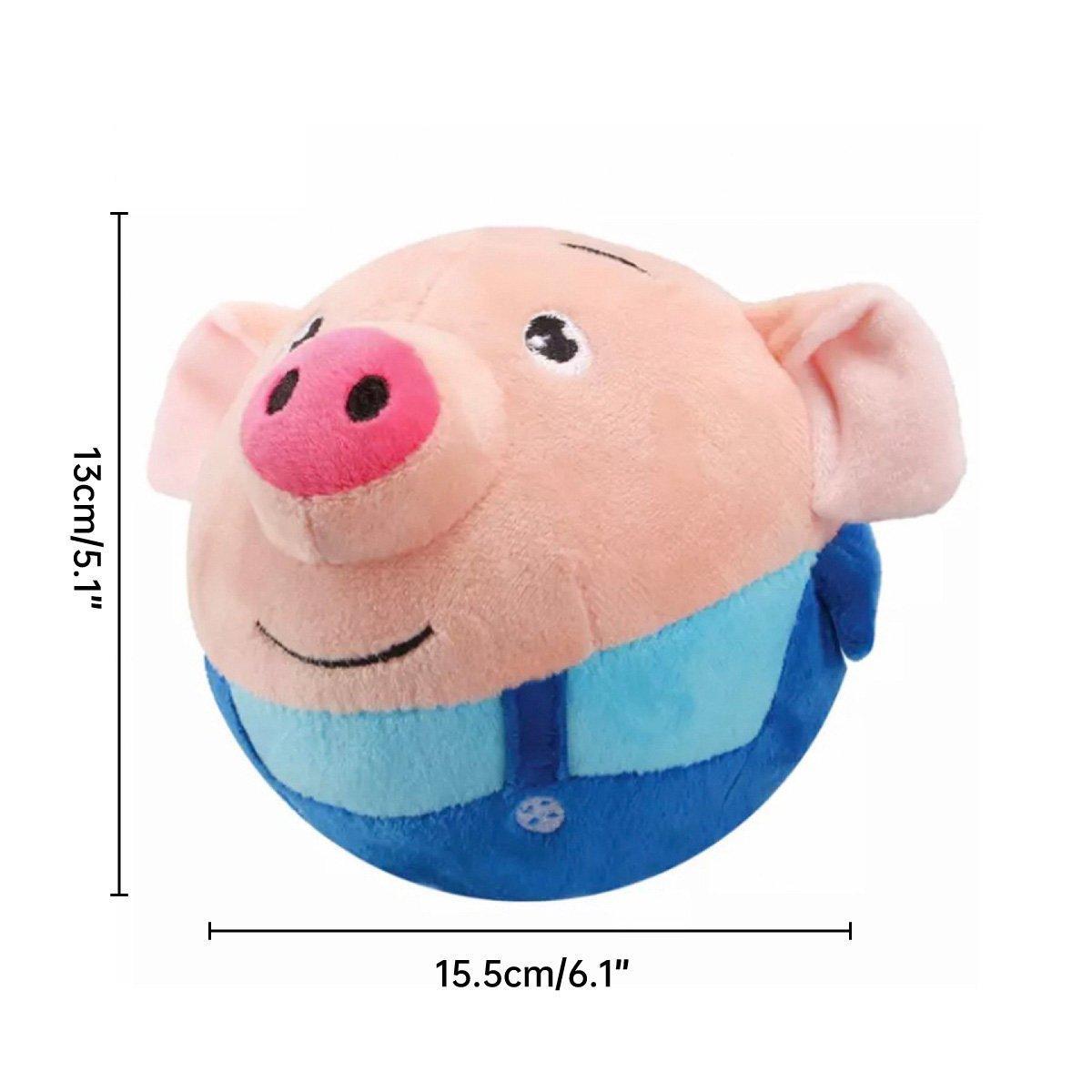 Interactive Jumping Pig Toy for Pets Dogs Cats Fun Animal Bouncing Play Toy - Red