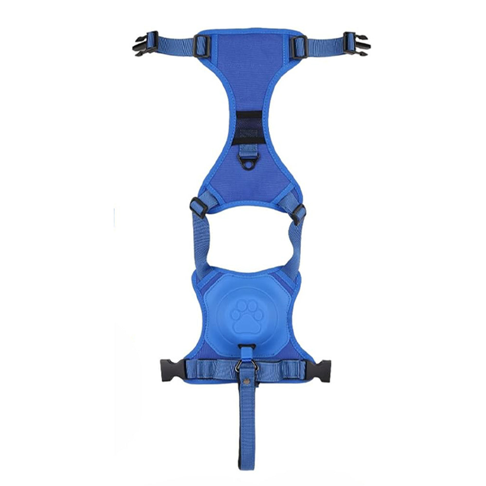 Vibe Geeks Ultimate 2-in-1 Reflective No-pull Dog Harness with Retractable Leash and Control Handle - Orange - L