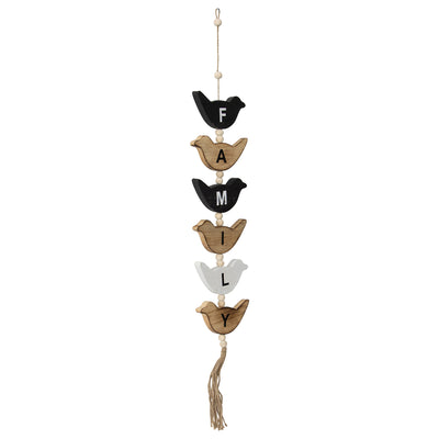 Handcrafted Hanging Bird Family Mobile 15x85cm
