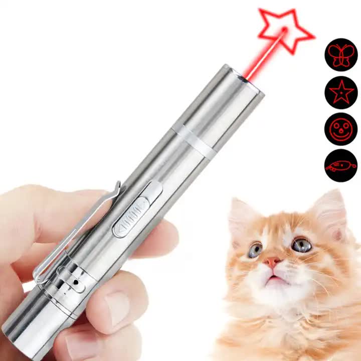 2PCS USB Rechargeable Multifunctional Laser Pointer for Cats - Interactive  Toy with Star and Butterfly Patterns