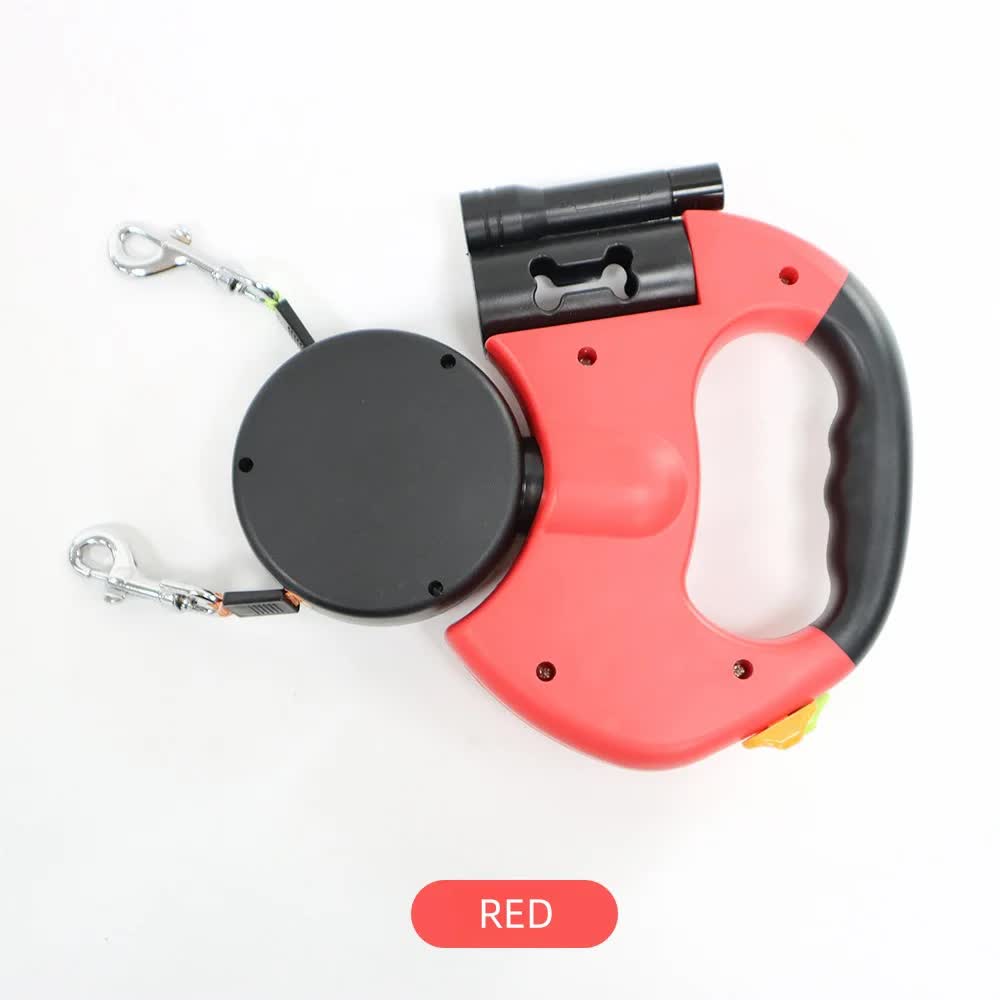 Red Dual Retractable Dog Leash