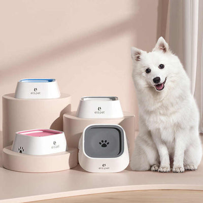 Grey Anti-Spill Floating Pet Water Bowl for Dogs and Cats - 1L Capacity, Splash-Proof and Anti-Wet Mouth Design