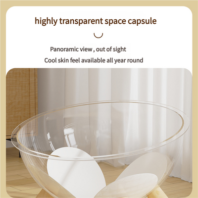 Luxury Transparent Cat Bed with Wooden Legs - Stylish Pet Nest