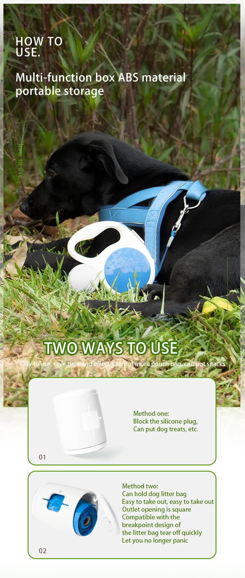 Black 5M Retractable Dog Leash - With Small Box, Suitable For Small And Medium Dogs