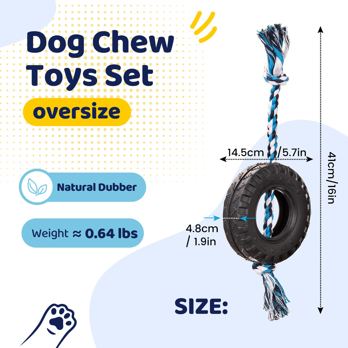 Red Interactive Tire Rope Dog Toy - Heavy Duty Chew Toy for Dental Health & Play