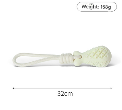 White Single Drop of Water Durable Cotton Rope Dog Toy Set (3-Pack) - Chew, Tug & Treat Dispensing Ball for Dental Health