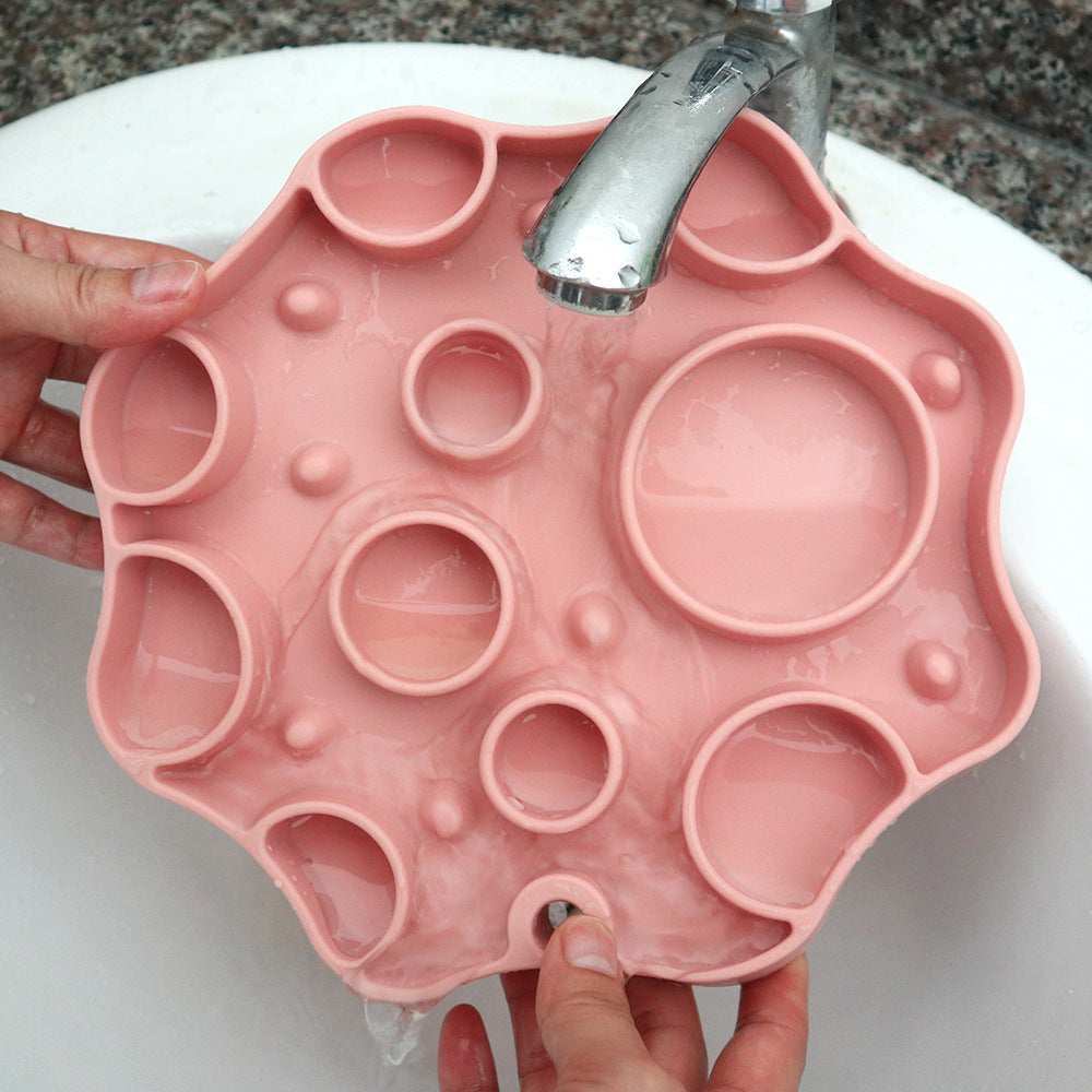 Silicone Dog Slow Feeder and Licking Mat - 2 in 1 Puzzle Bowl for Dog Slow Feeding(Peach pink)