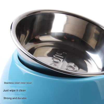 Elevated Pet Feeding Bowl with Stainless Steel Inner - Promotes Healthy Digestion & Reduces Neck Strain(Orange)
