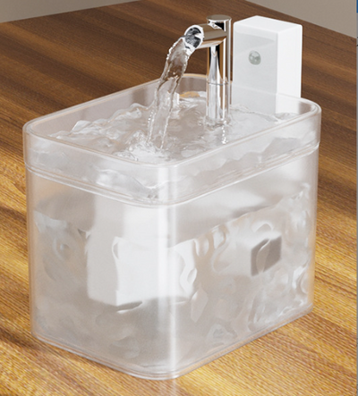 Matte White Wireless Sensor Pet Water Fountain - 1.5L Automatic Filtered Dispenser