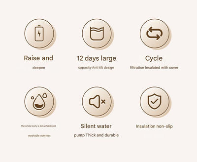 Orange Wireless Automatic Pet Water Fountain - 2.2L Motion Sensor Dispenser