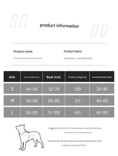 Green Tactical Dog Training Harness - Adjustable Vest for Training and Walking - M