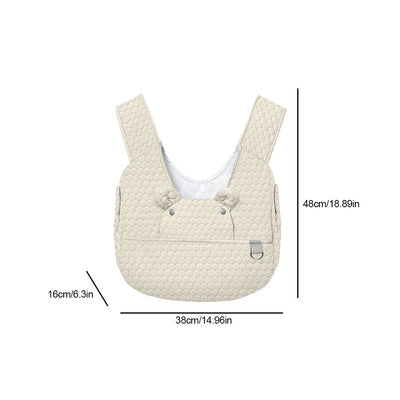 Beige Cozy Quilted Pet Carrier Backpack - Front Pack Sling for Cats & Small Dogs - Travel & Outdoor