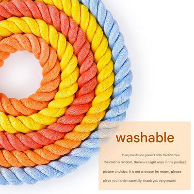 Handmade Rope Dog Collar and Leash Set - Colorful Woven Cotton (Light green - Size XL)