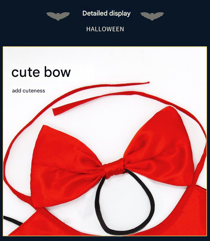 Red Regal Vampire Pet Cape | Halloween & Christmas Costume Cloak with Bow & Pom-Poms for Dogs and Cats(Size M)