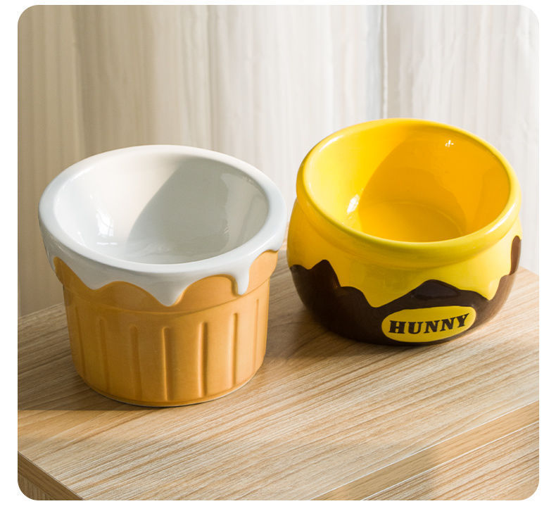 Premium Elevated Pet Bowl with Ergonomic 15° Tilt & Large Capacity(Honeypot)