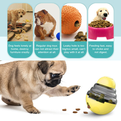 Interactive Dog Puzzle Feeder with Adjustable Food Dispensing Holes(Blue)