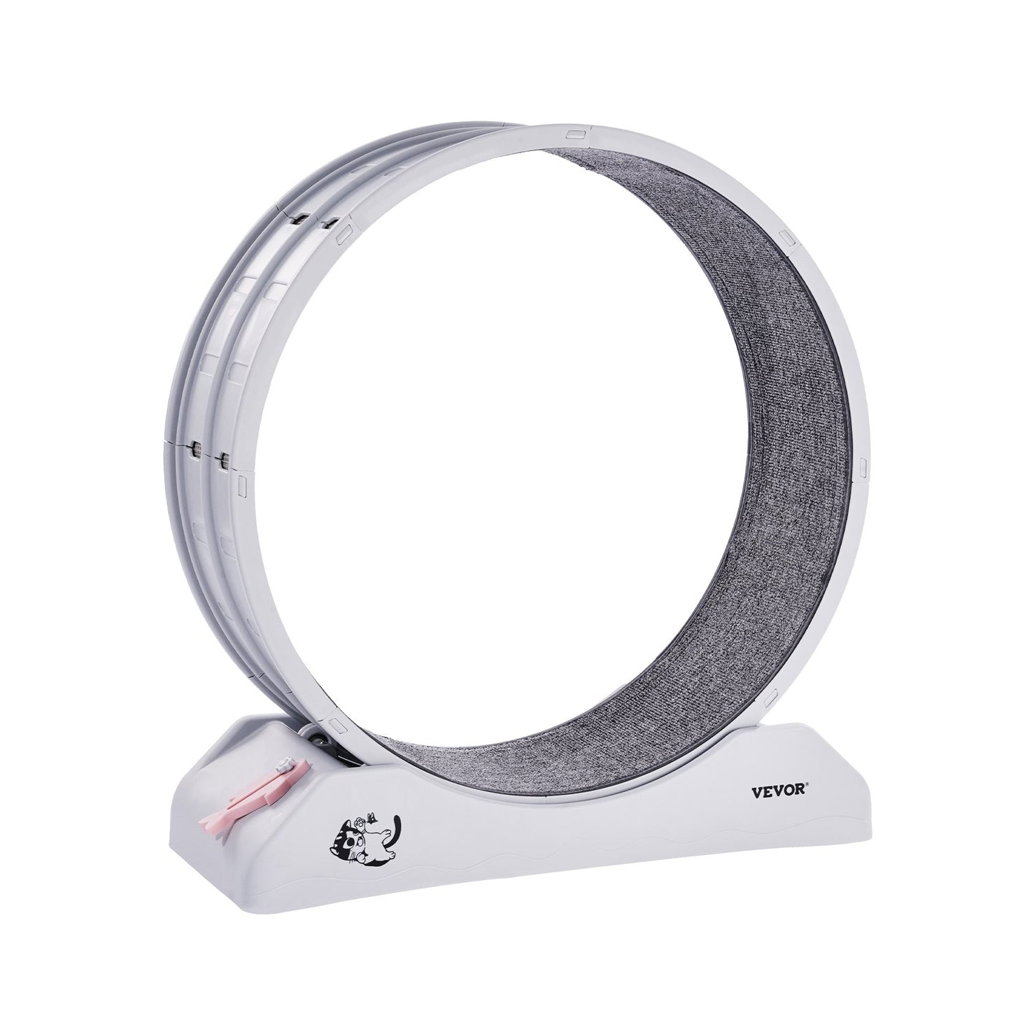 VEVOR Cat Exercise Wheel, 31.5 in, Large Cat Running Wheel with Secure Brake & Carpeted Runway, Quiet Operation Cat Treadmill, Indoor Cats Exerciser Wheel for Pets Weight Loss & Health White