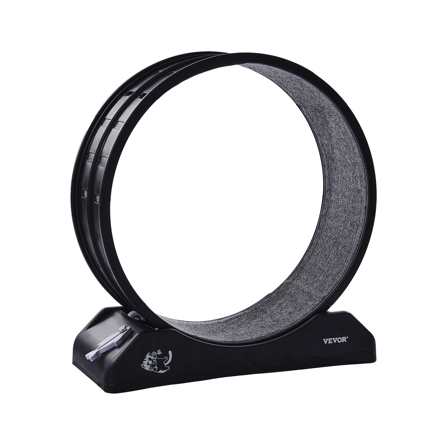 VEVOR Cat Exercise Wheel, 31.5 in, Large Cat Running Wheel with Secure Brake & Carpeted Runway, Quiet Operation Cat Treadmill, Indoor Cats Exerciser Wheel for Pets Weight Loss & Health Black