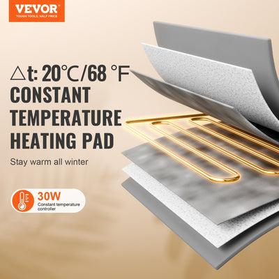 Elevated Heated Cat House, Cuboid Kitty Shelter with Adjustable Temperature and Timer, 900D Oxford Cloth Foldable Cat Shelter with Heated Pad for Winter to Stay Warm and Cozy, Green (Large)