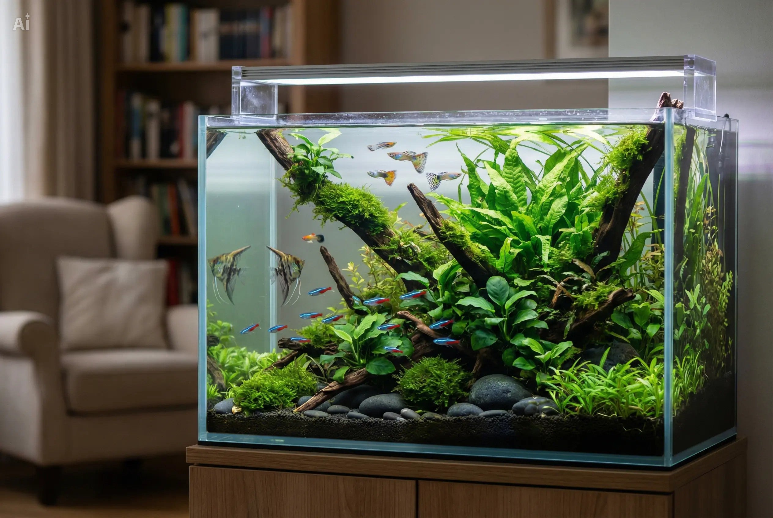 aquarium decor fish tank with plants castle ornament colourful fish australia pawstock