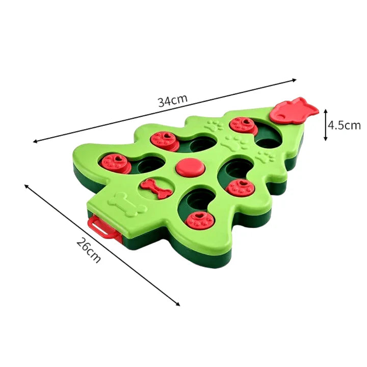 Christmas Tree Dog & Cat Puzzle Toy – Interactive Treat Enrichment Game – Pawstock Australia
