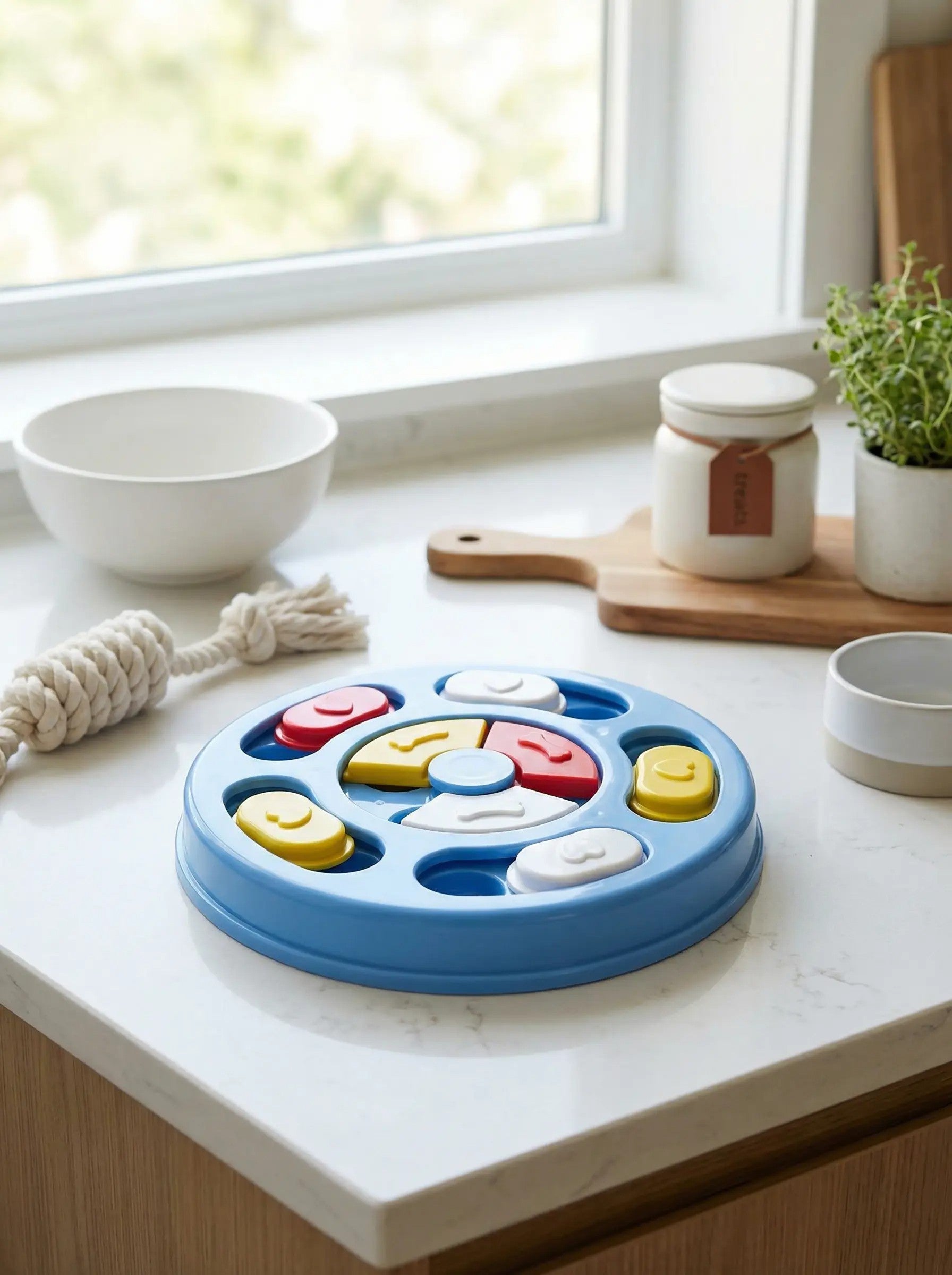 interactive dog puzzle toy feeder Australia blue