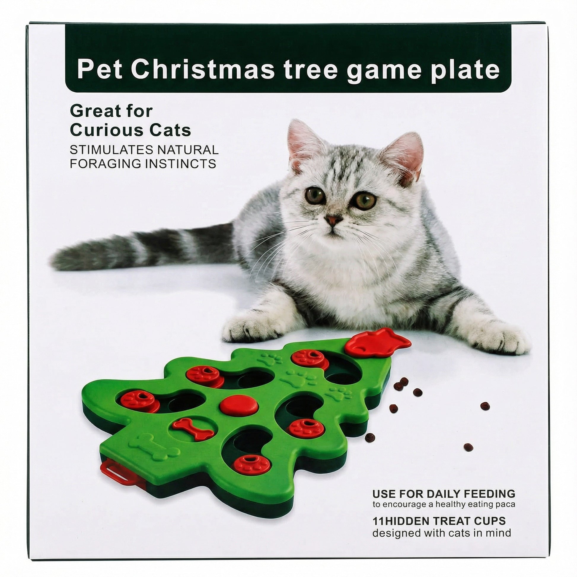 Christmas Tree Dog & Cat Puzzle Toy – Interactive Treat Enrichment Game – Pawstock Australia