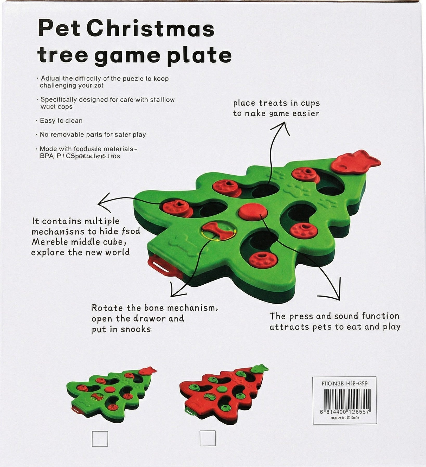 Christmas Tree Dog & Cat Puzzle Toy – Interactive Treat Enrichment Game – Pawstock Australia