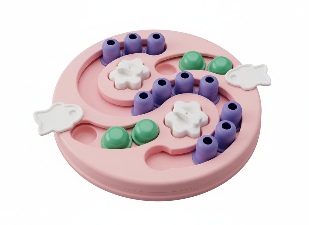 Advanced sliding maze dog puzzle toy with treat compartments for mental stimulation – PawStock Australia